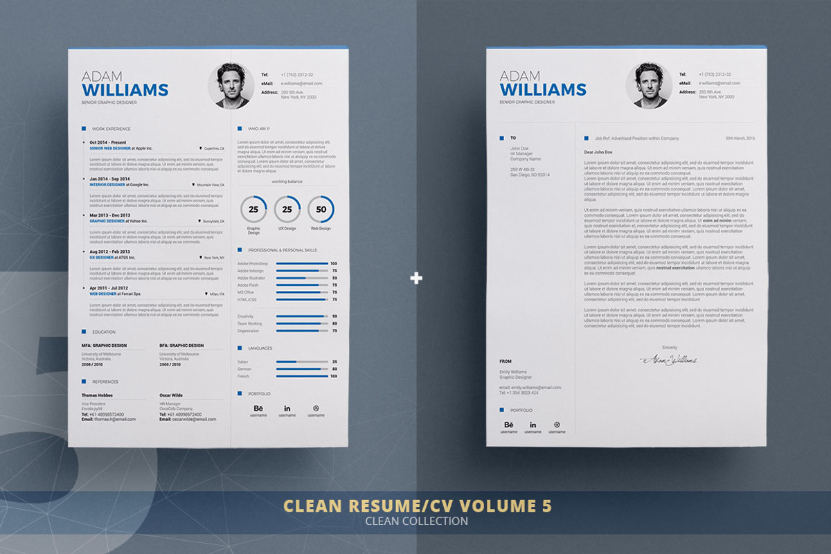 Resume/Cv Bundle - Clean Collection, a Resume Template by TheResumeCreator (Photo 6 of 10)