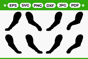 Chicken Drumstick Silhouette Vector, an Object Graphic by Artonix