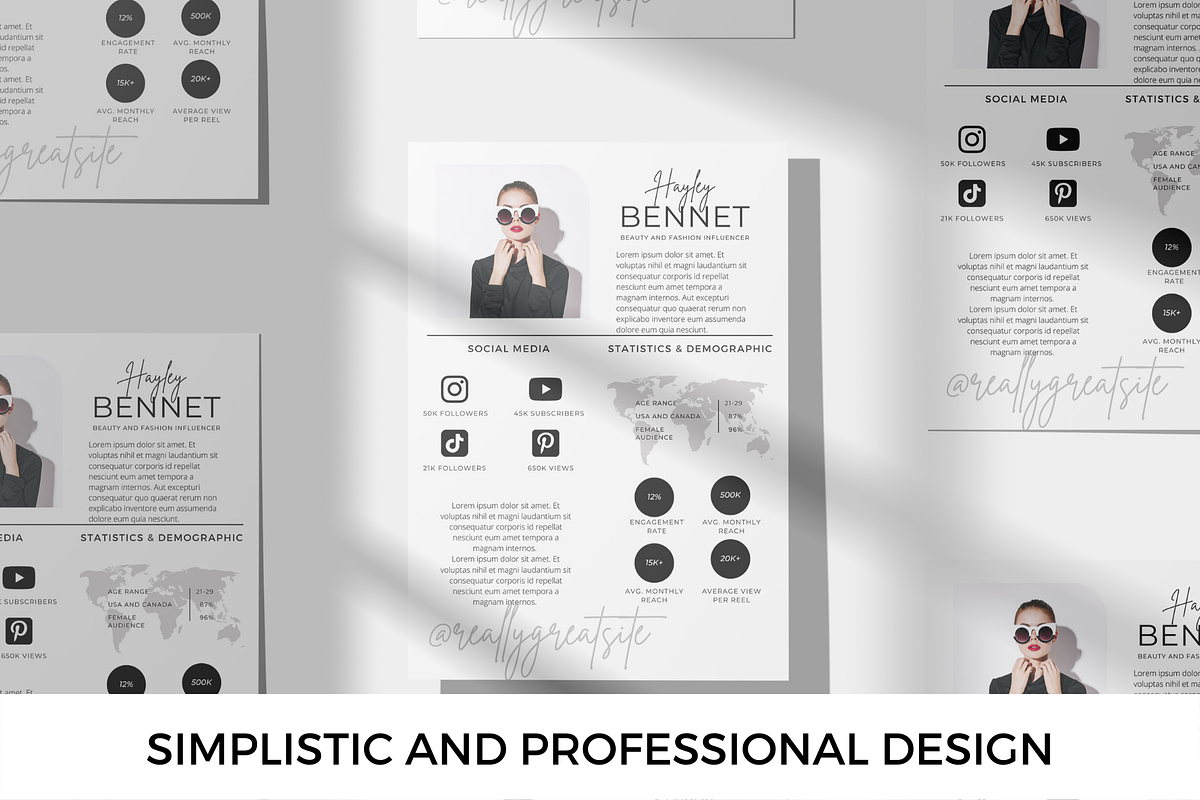 2 Page Media Kit Template - B&W, a Presentation Template by CoCreatorDesigns (Photo 2 of 7)