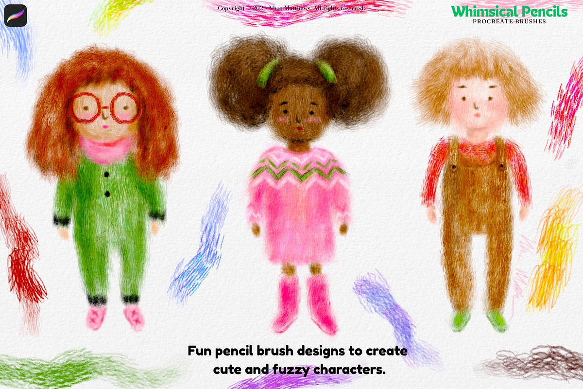 Procreate Whimsical Pencil Brushes, a Brush Add-On by Fashion Workshop Bkk (Photo 4 of 11)