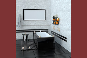 Modern bathroom with ceramic bath stock photo containing bathroom and interior