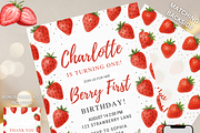Berry First Birthday Invitation, a Card Template by Shinehoon (Thumbnail 1 of 5)