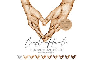 Couple Hands Watercolor Illustration, an Illustration by EkaterinaViArt