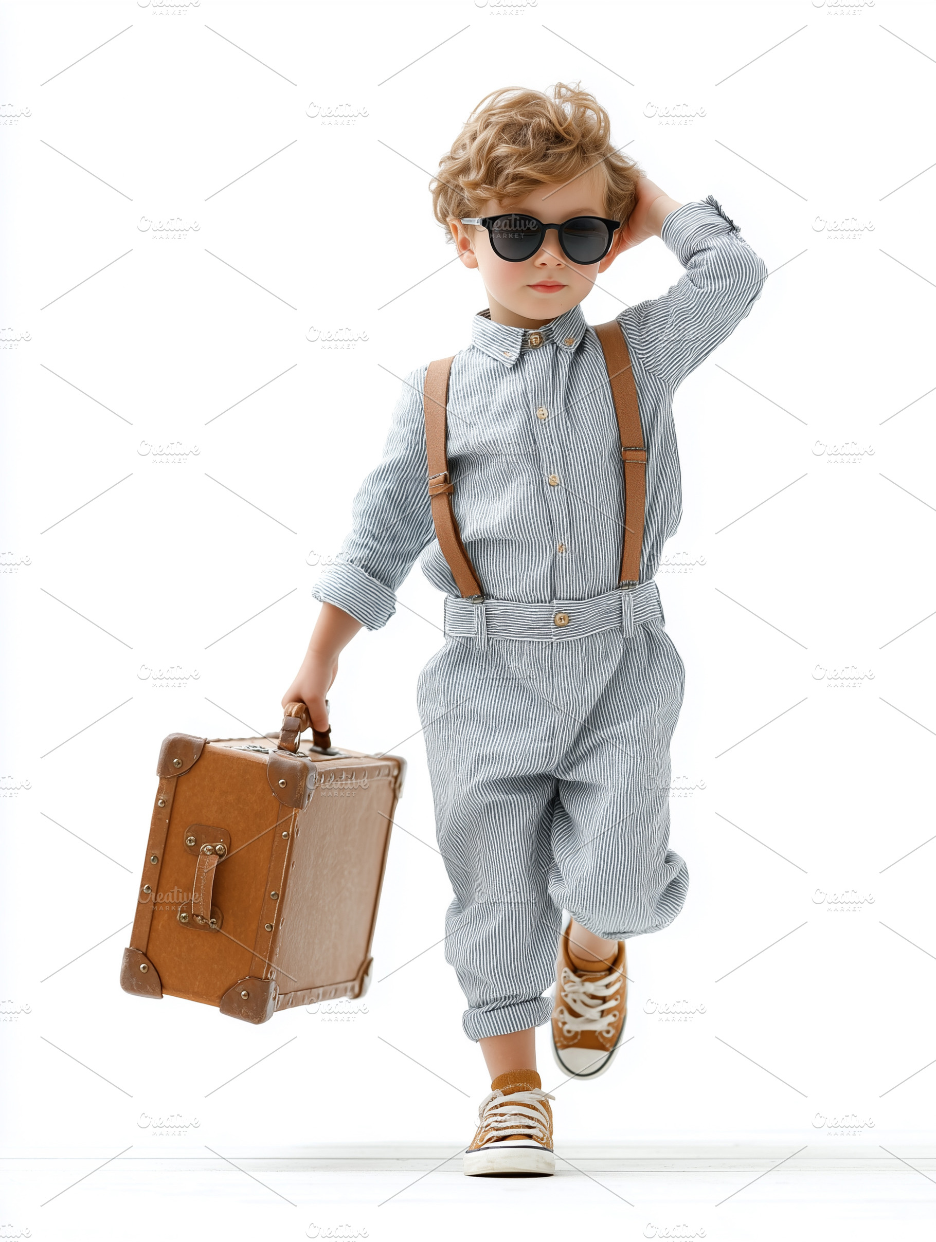 Stylish child in vintage outfit with, a Person Photo by MistyDay