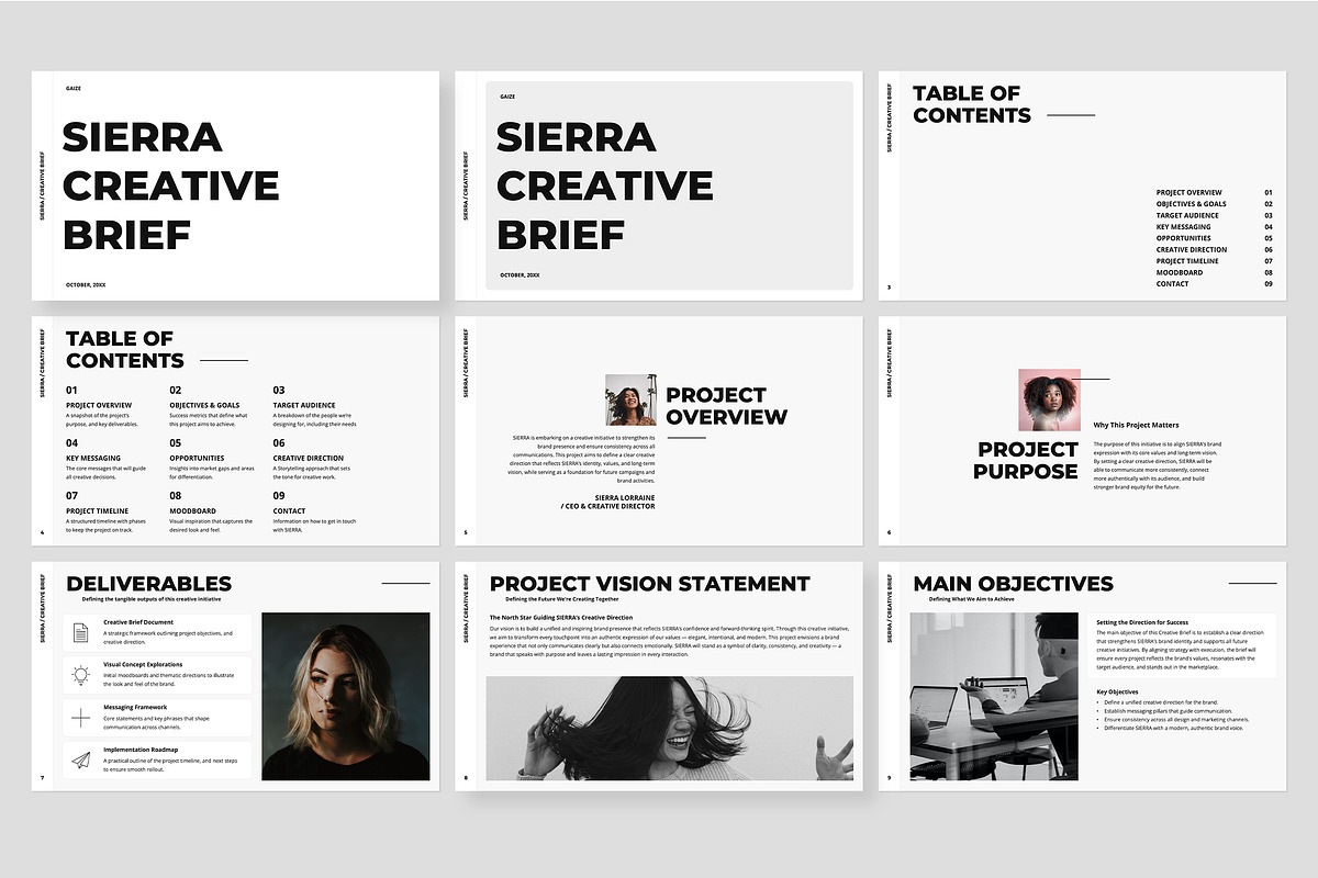 SIERRA Creative Brief Keynote Template preview 5
