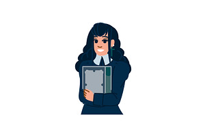 Young nun holding holy bible and, an Illustration by pikepicture