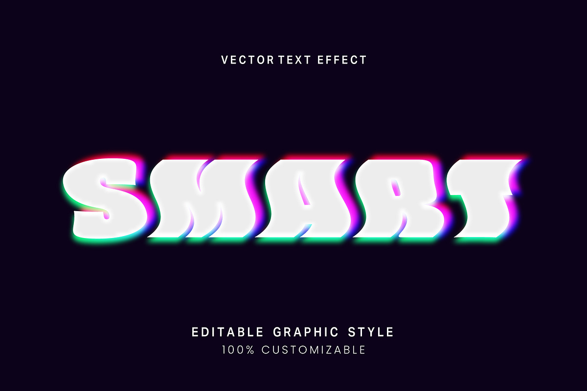 Glitch Retro Neon Glow Text Effect