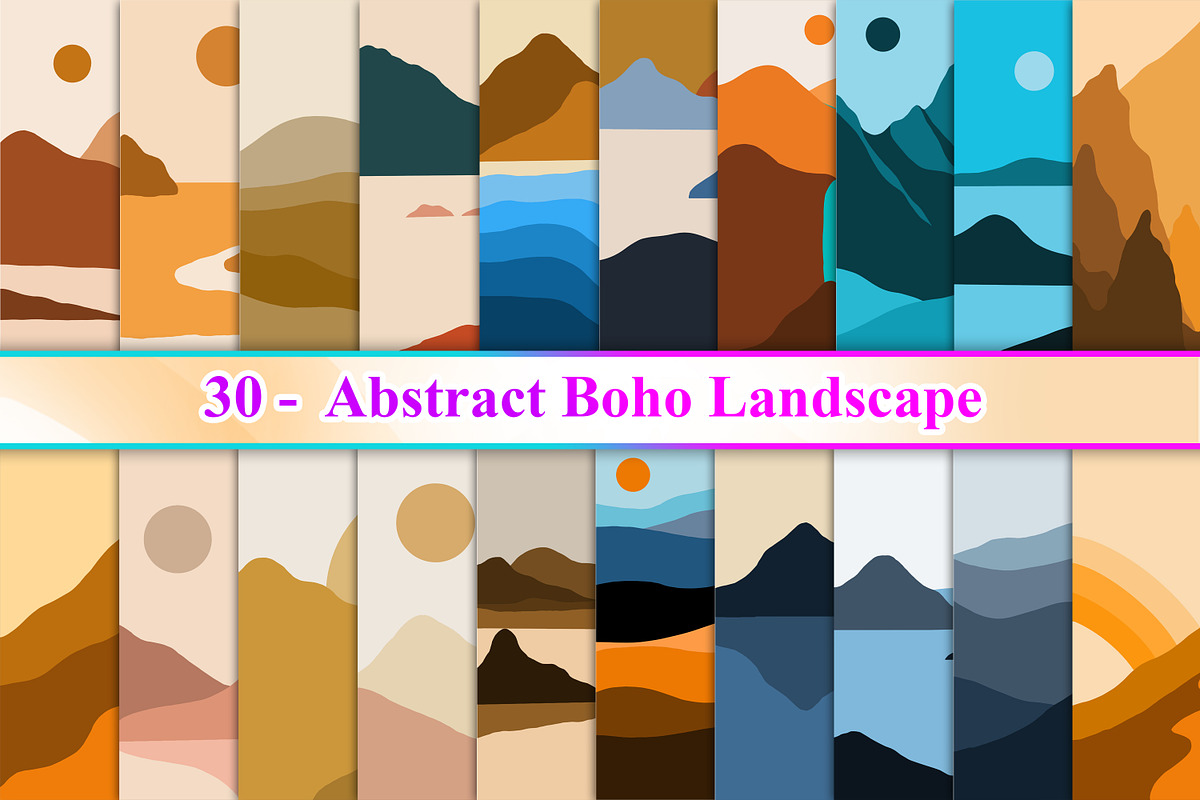 Minimalistic Boho Landscape, a Decorative Illustration by Digital Studio (Photo 1 of 9)