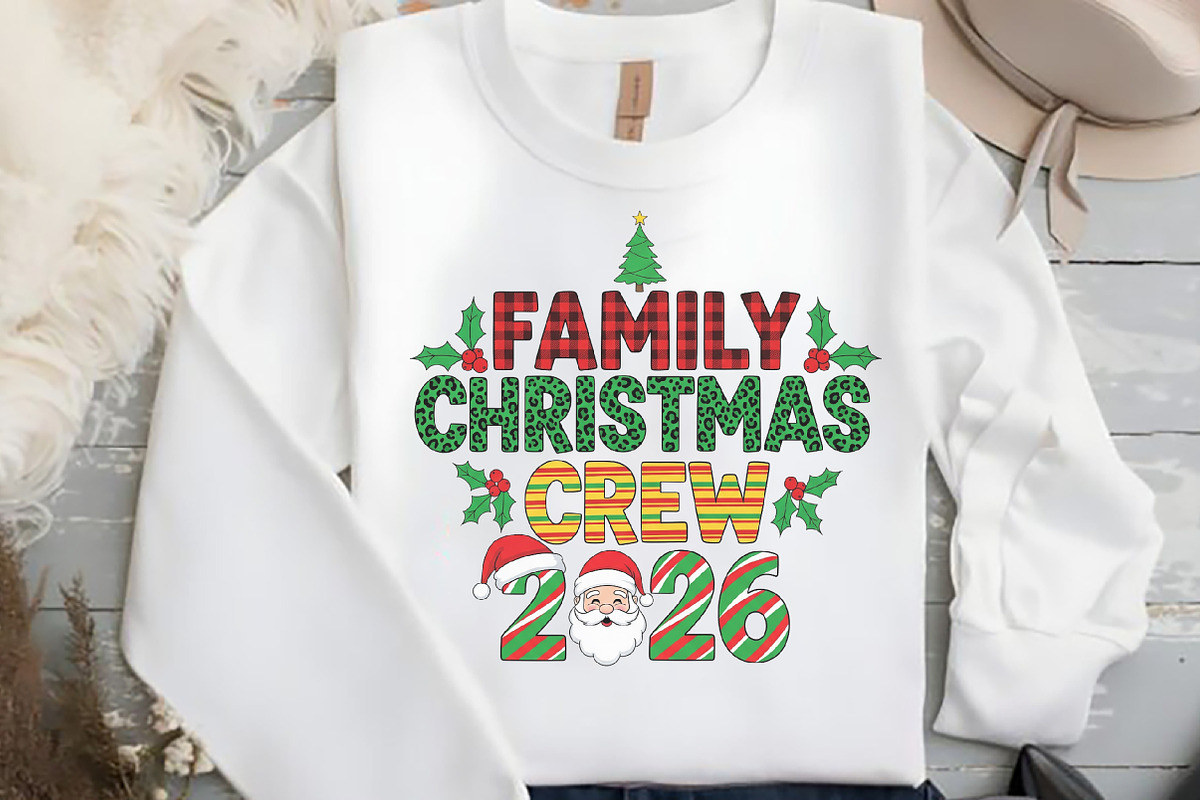 Retro Family Christmas Crew 2026 Png, an Illustration by Black Bird Studio (Photo 2 of 4)