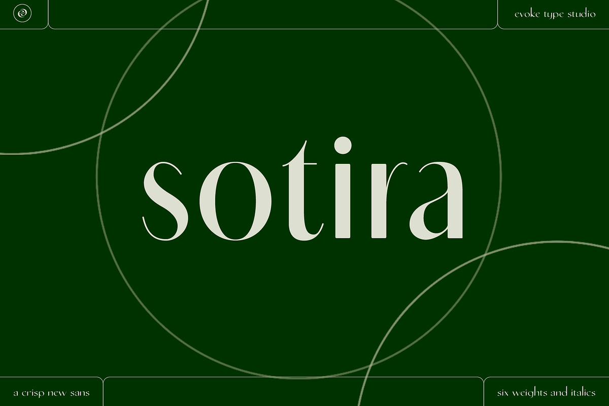 Sotira - A Crisp Sans Serif, a Font by Evoke Type Studio (Photo 1 of 15)