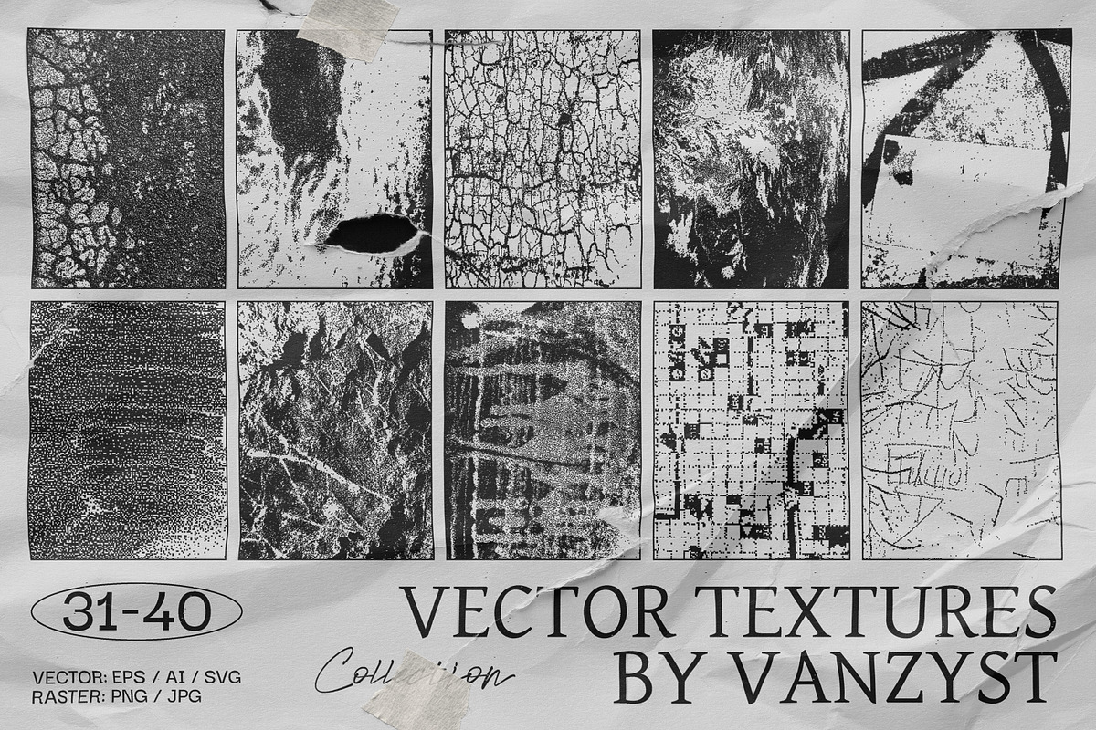 100 Bitmap Vector Textures, a Texture Graphic by Vanzyst