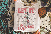 Vintage Let It Snow Christmas Design, a Seasonal Illustration by Libby Wishes (Thumbnail 2 of 4)