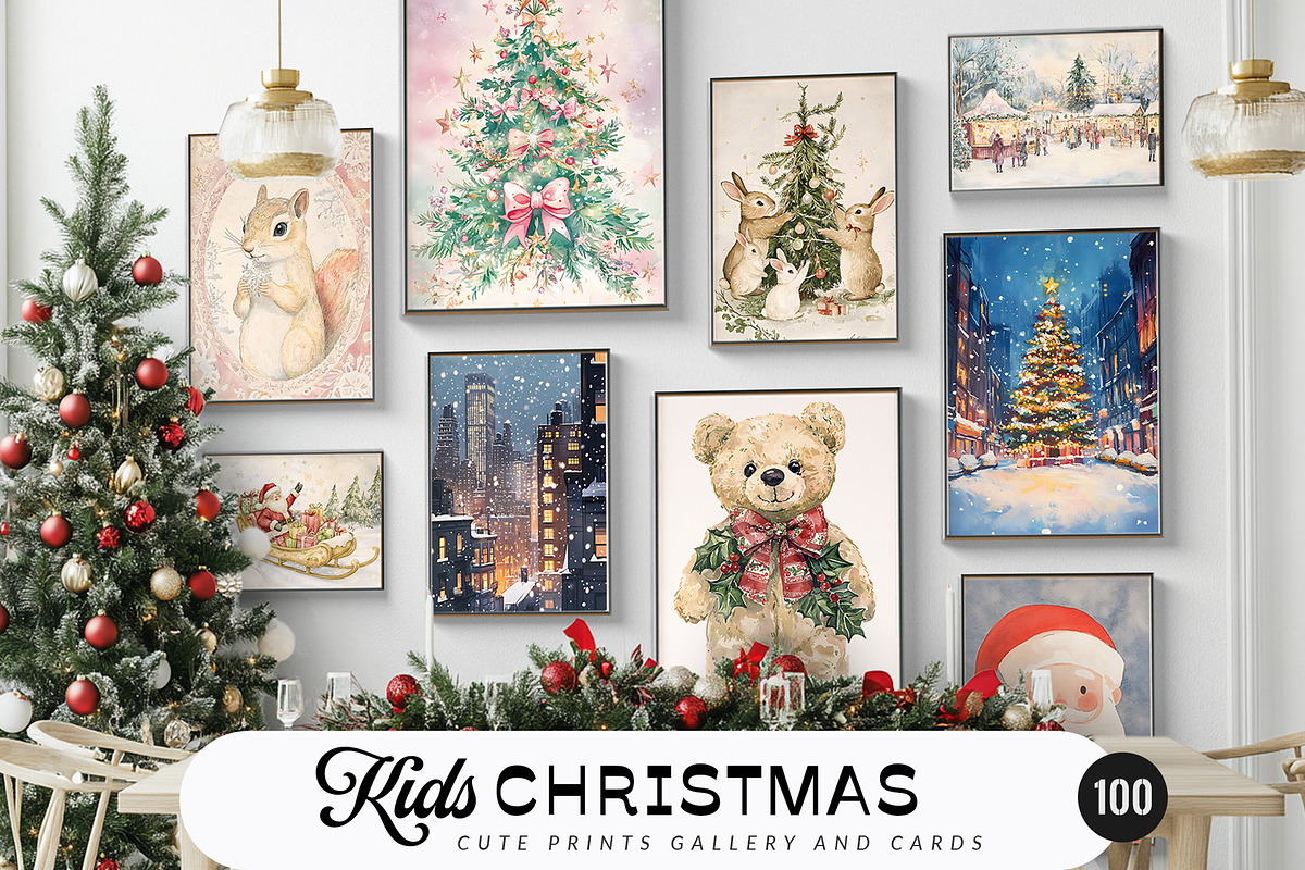 Cute Kids Christmas Prints, a Graphic by SunnyAfternoons (Photo 1 of 10)
