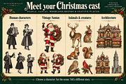 Vintage Christmas Collage Creator, an Object Graphic by Designertale (Thumbnail 3 of 10)