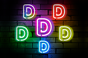 Neon Letter D | Twitch Sub Badges, an Illustration by Custom Fonts & Patterns (Thumbnail 1 of 2)