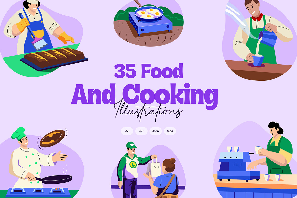 Animated Cooking Food Illustration, a Food Illustration by Creative Stall (Photo 1 of 5)