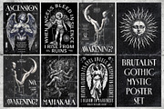 Brutalist Gothic Mystic Poster Set, a Poster Template by Black Cat Studio (Thumbnail 1 of 7)
