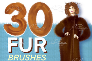 30 Procreate Fur Brushes Set