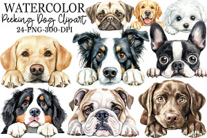 Peeking Dog Breed Clipart, an Illustration by Rose Art
