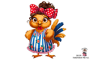 Patriotic Hen PNG Clipart Bundle, a Graphic by Clipart Bloom (Thumbnail 4 of 11)