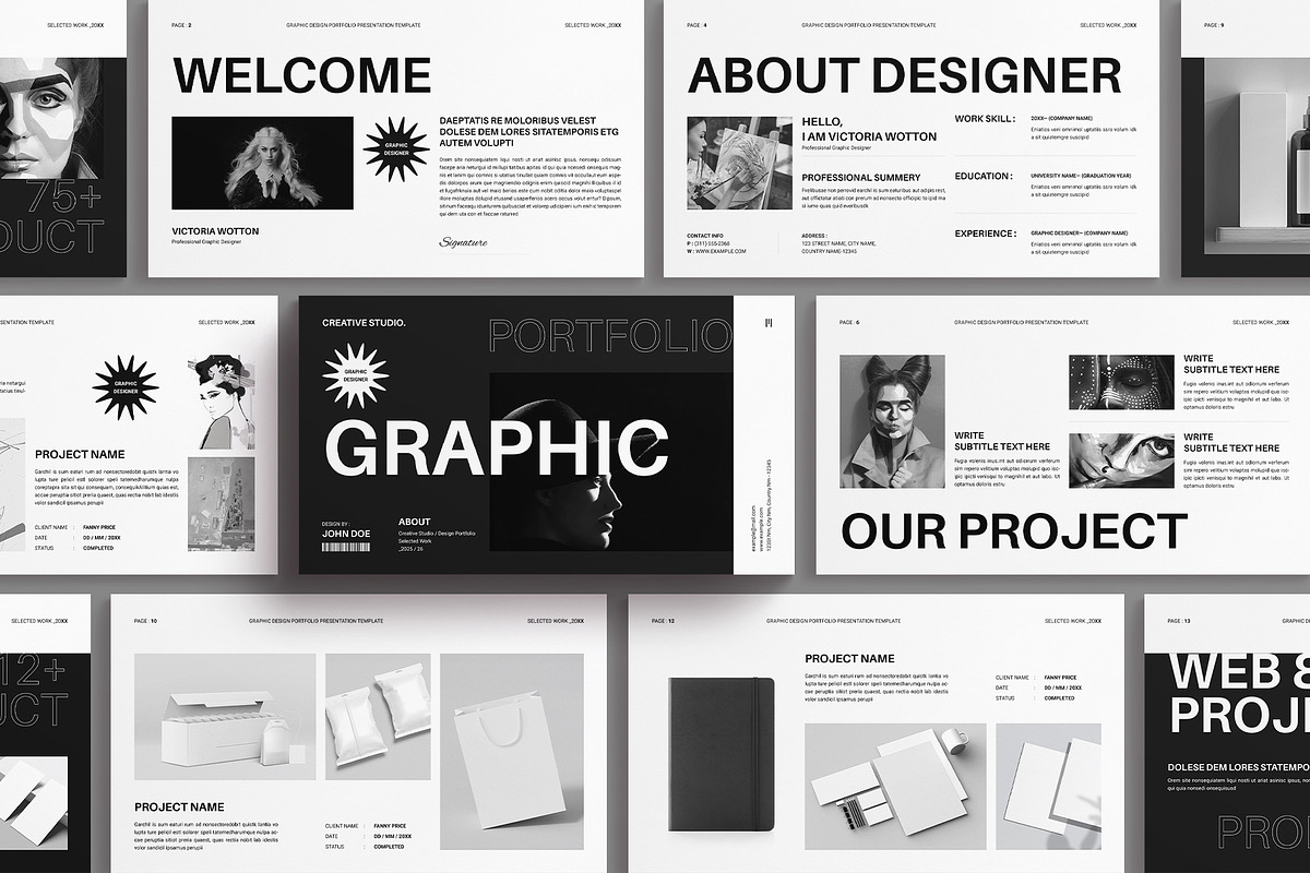 Graphic Design Portfolio Template, a Presentation Template by E-Type