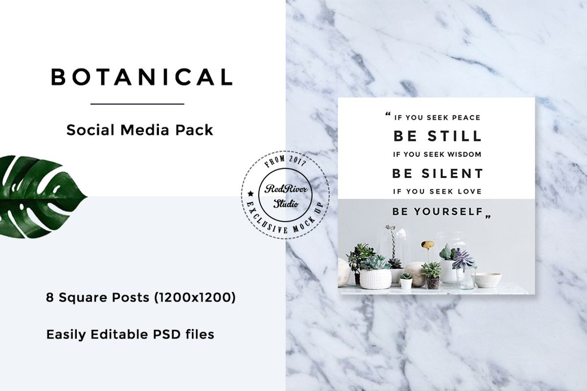 Botanical Social Media Pack, a Templates & Theme by RedRiver Studio (Photo 5 of 12)