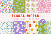 Floral World Seamless Patterns, a Pattern Graphic by AnnArt (Thumbnail 1 of 10)