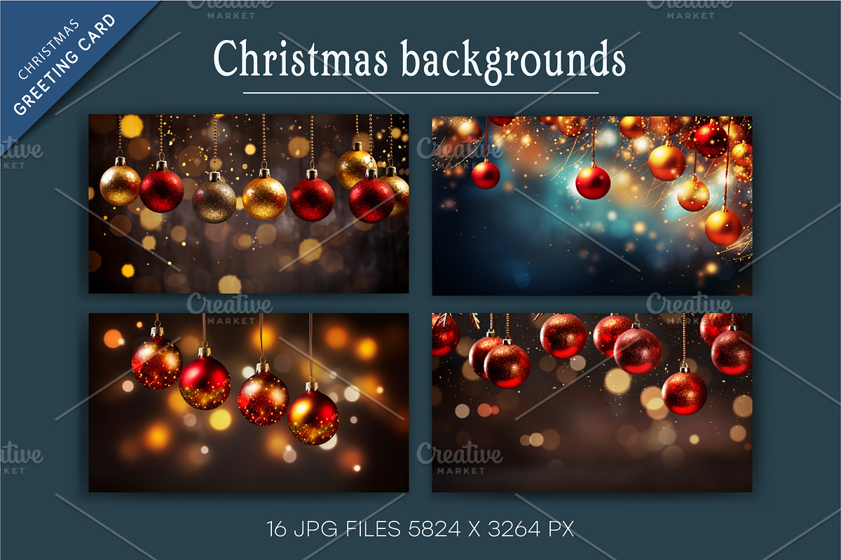 Luxury Christmas backgrounds., a Decorative Illustration by KENO Mascots (Photo 3 of 6)