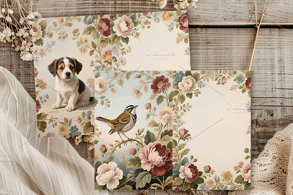 Floral Romance – Junk Journal Pages., a Decorative Illustration by GalaDesign03 (Photo 7 of 8)