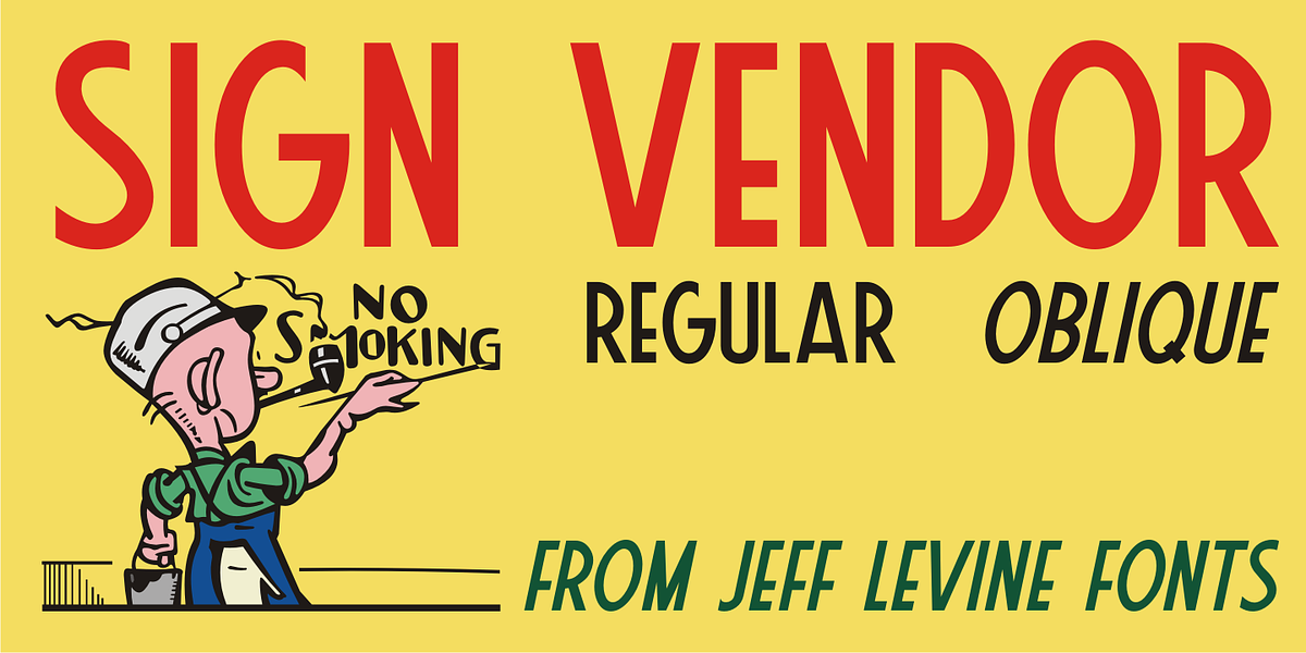 Sign Vendor JNL, a Sans Serif Font by Jeff Levine Fonts