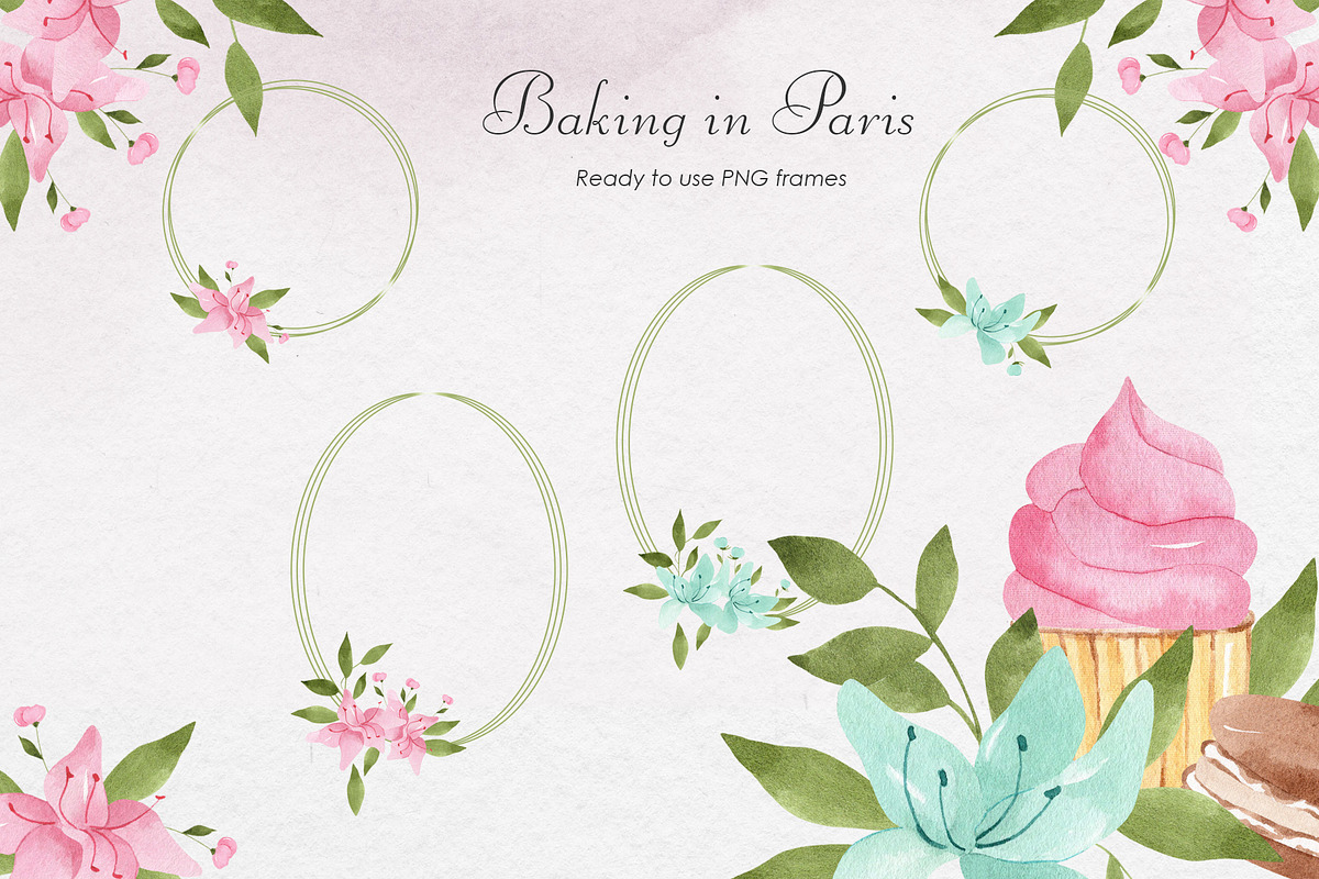 Baking in Paris Watercolor Clipart, a Food Illustration by natalisart (Photo 10 of 16)