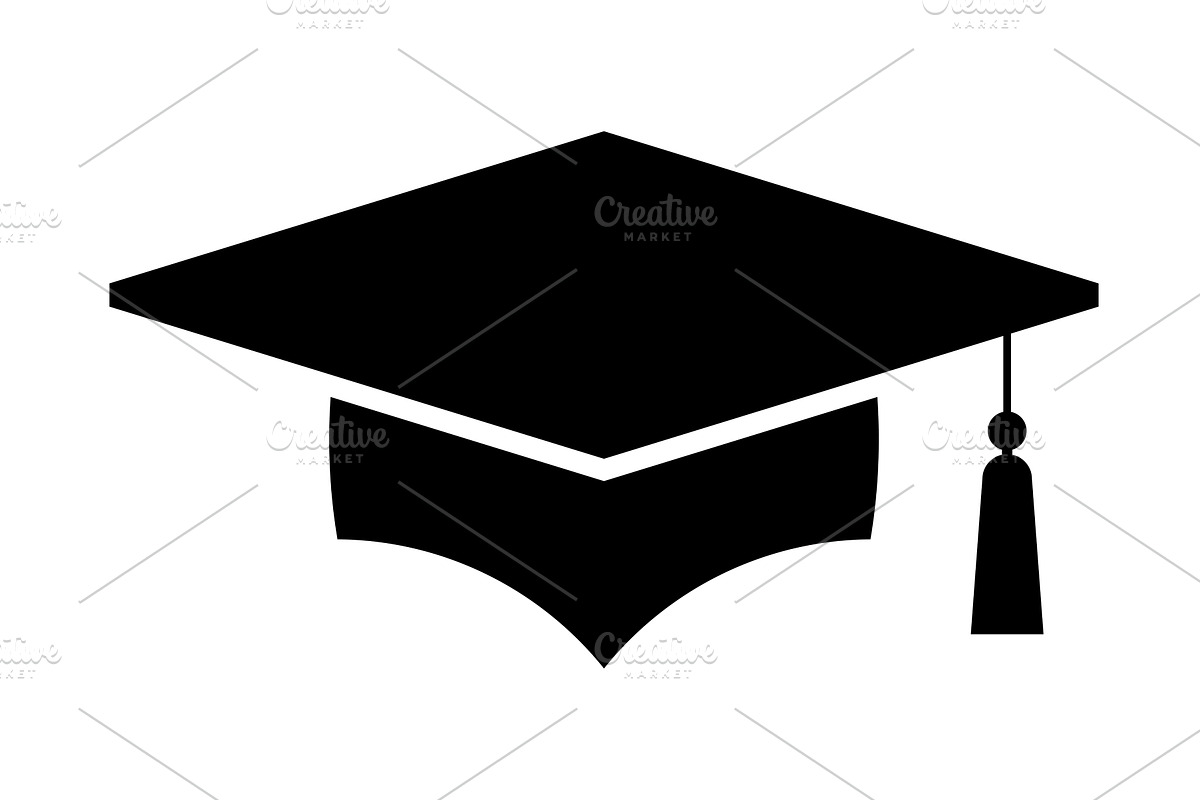 Graduation hat logo. Graduate cap, an Education Illustration by Quarta
