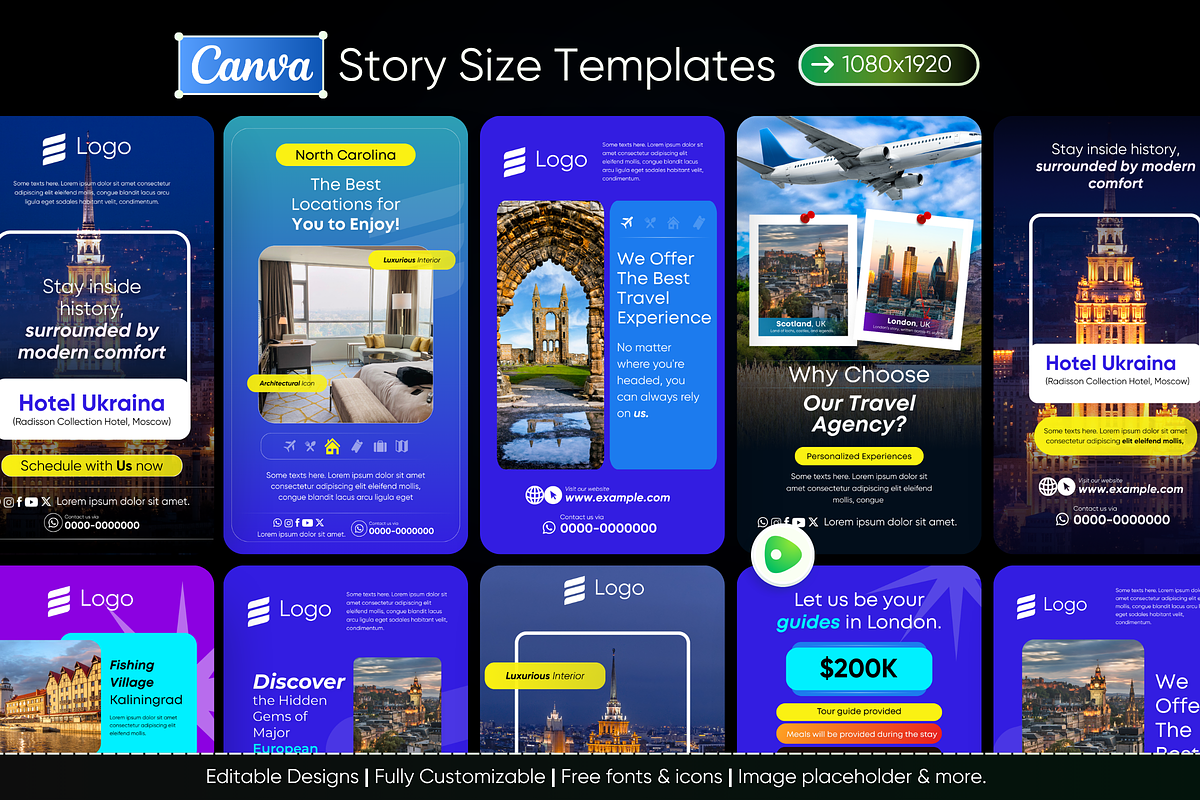 VoyageX - Travel & Tour Canva Kit, a Social Media Template by Exceptionalways (Photo 4 of 4)