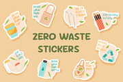 Zero Waste Eco stickers set, a Decorative Illustration by Sabina_Ava (Thumbnail 1 of 5)