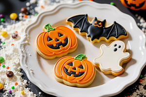 Halloween decorated sugar cookies, a Photo by rarrarorro