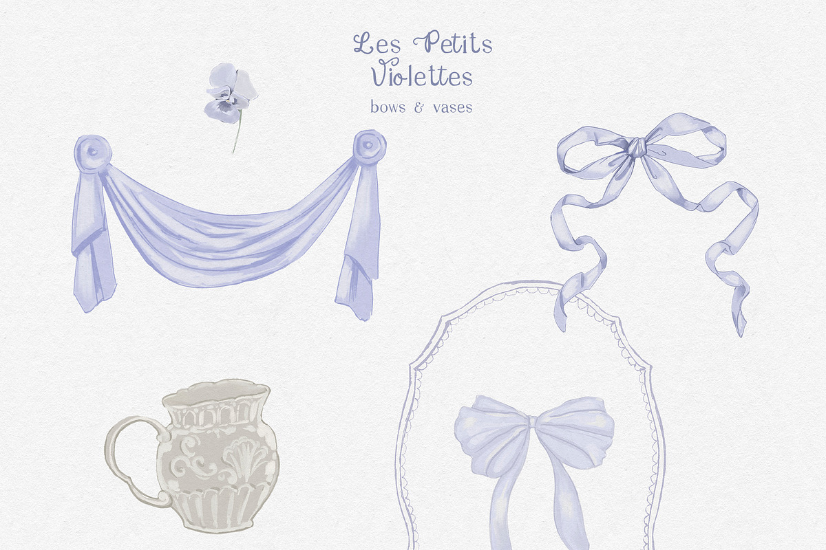 Purple Cottagecore Flowers PNG, a Decorative Illustration by whiteheartdesign (Photo 15 of 17)