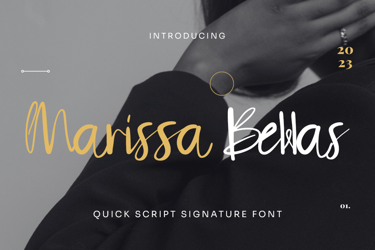 Marissa Bellas -ScriptSignature Font, a Script Font by Dhabee (Photo 1 of 11)