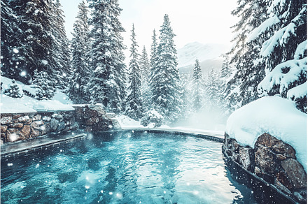 Relaxing in natural hot spring at a, a Nature Photo by Lermont51