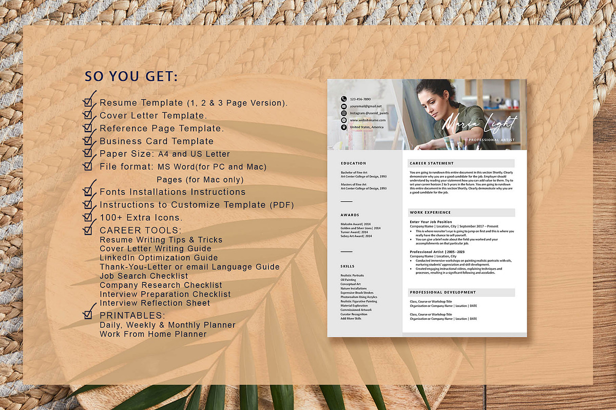 Clean Professional Resume Template, a Resume Template by VictoriousVita (Photo 7 of 8)