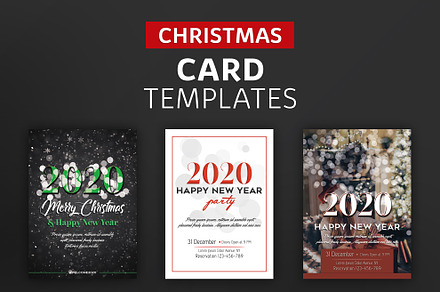 Christmas Card Templates, a Card Template by illycreative