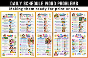 Daily Schedule Word Problems, a Stationery Template by Designmela01 (Thumbnail 2 of 6)