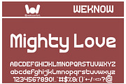 Mighty Love font, a Sans Serif Font by weknow (Thumbnail 1 of 8)