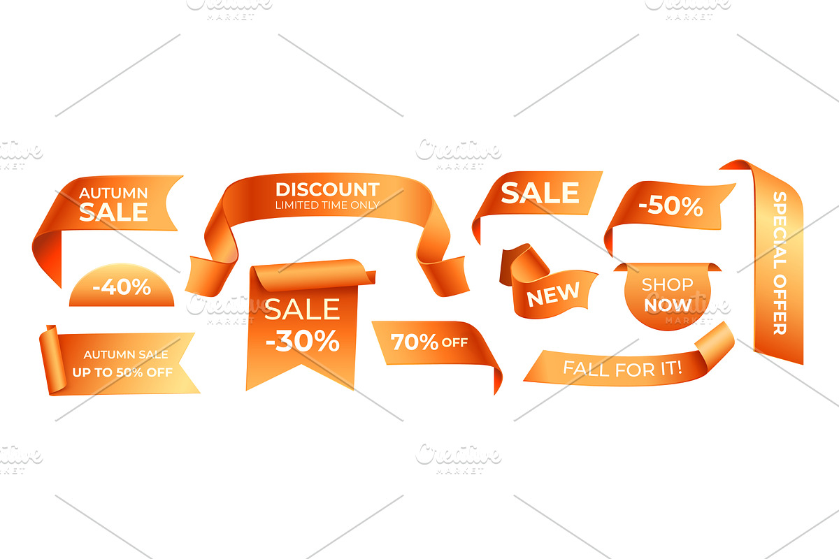 Fall sale tags. Autumn realistic, an Object Illustration by Stock-Smart-Start