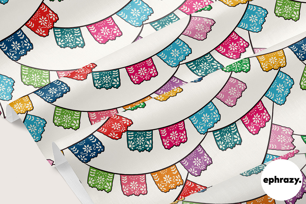 Papel Picado Mexican graphics, a Pattern Graphic by EphrazyGraphics (Photo 3 of 4)