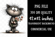 Fluffy Kitten Whimsical Clipart, an Animal Illustration by Designking (Thumbnail 4 of 5)
