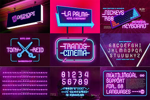 Modern Neon Font Bundle