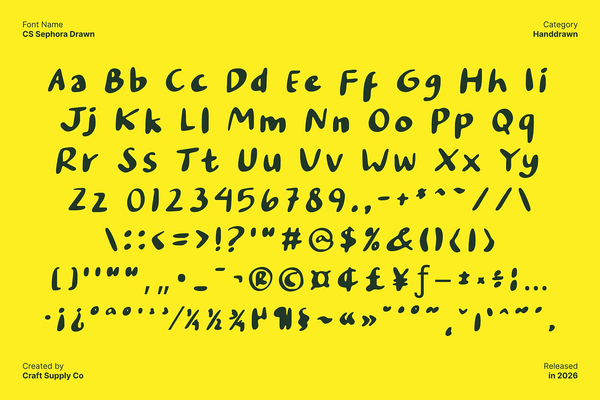 CS Sephora Drawn, a Sans Serif Font by Craft Supply Co. (Photo 8 of 8)