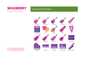 60 Musical Instruments Icons