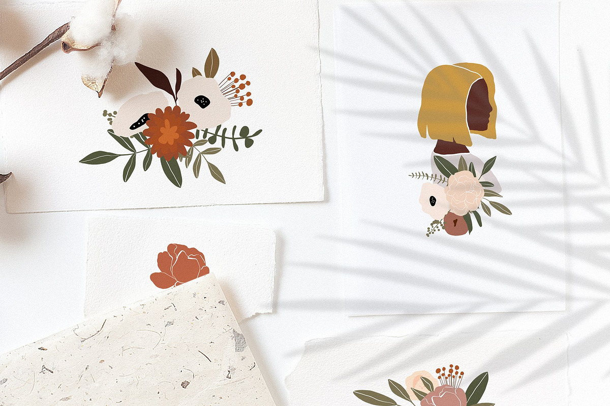 ABSTRACT BUNDLE - woman, flowers, a Person Illustration by Spark Studio Brushes (Photo 14 of 25)