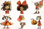 Quirky Girls Clipart, an Illustration by DreamCafeArt (Thumbnail 3 of 8)